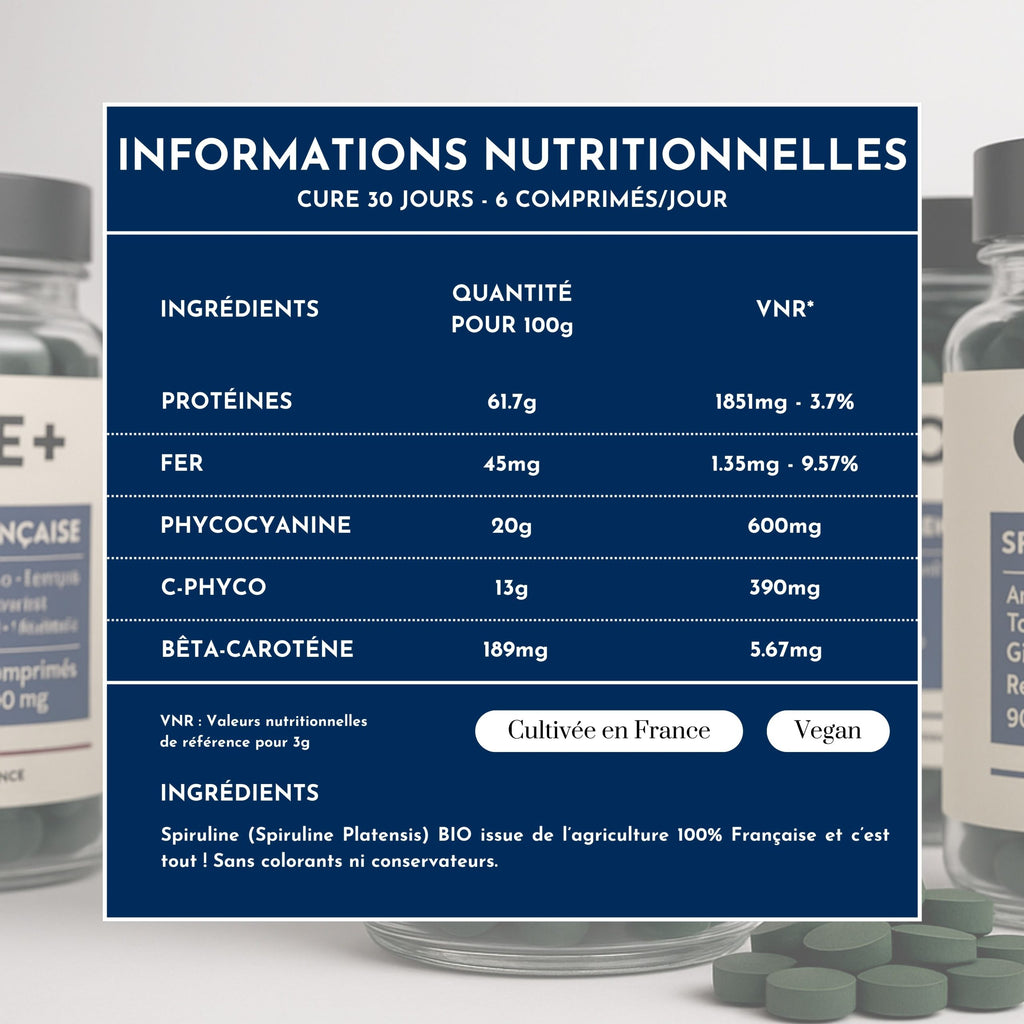 composition spiruline comprimé bio 90g