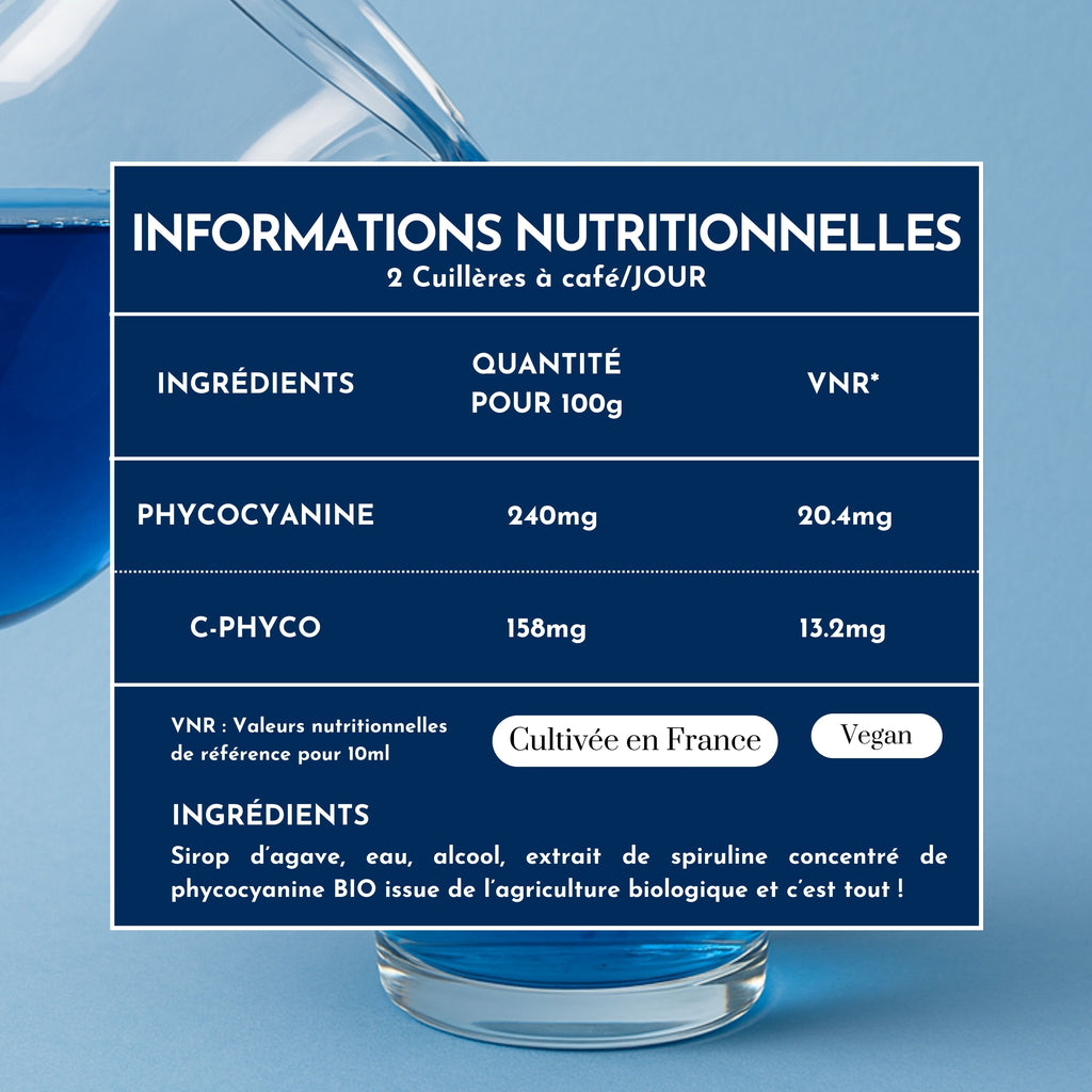 PHYCOCYANINE 2000mg/L  - Cure de 20 jours - L'ÉNERGIE NATURELLE DE L'ÉTÉ