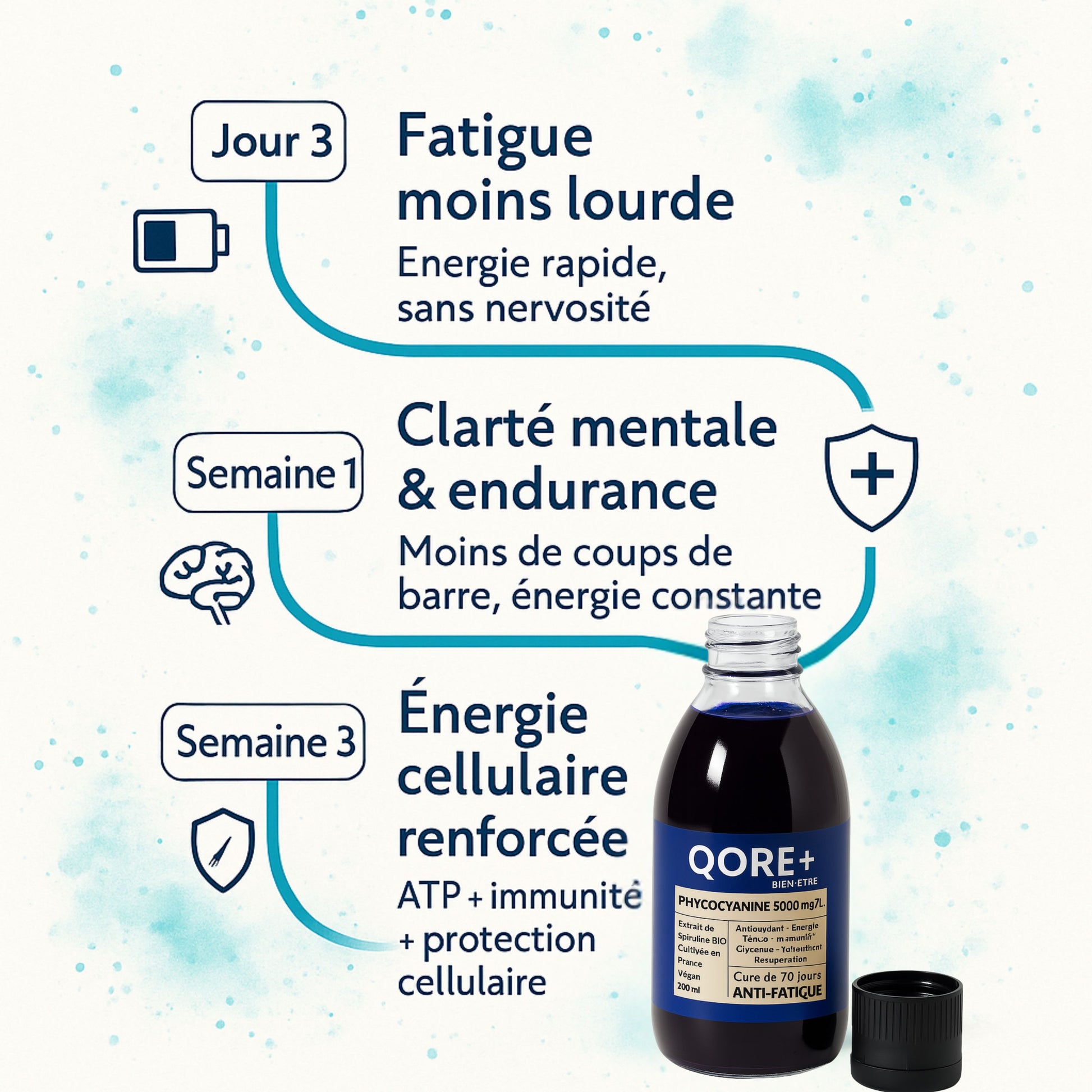 PHYCOCYANINE 2000mg/L  - Cure de 20 jours - L'ÉNERGIE NATURELLE DE L'ÉTÉ