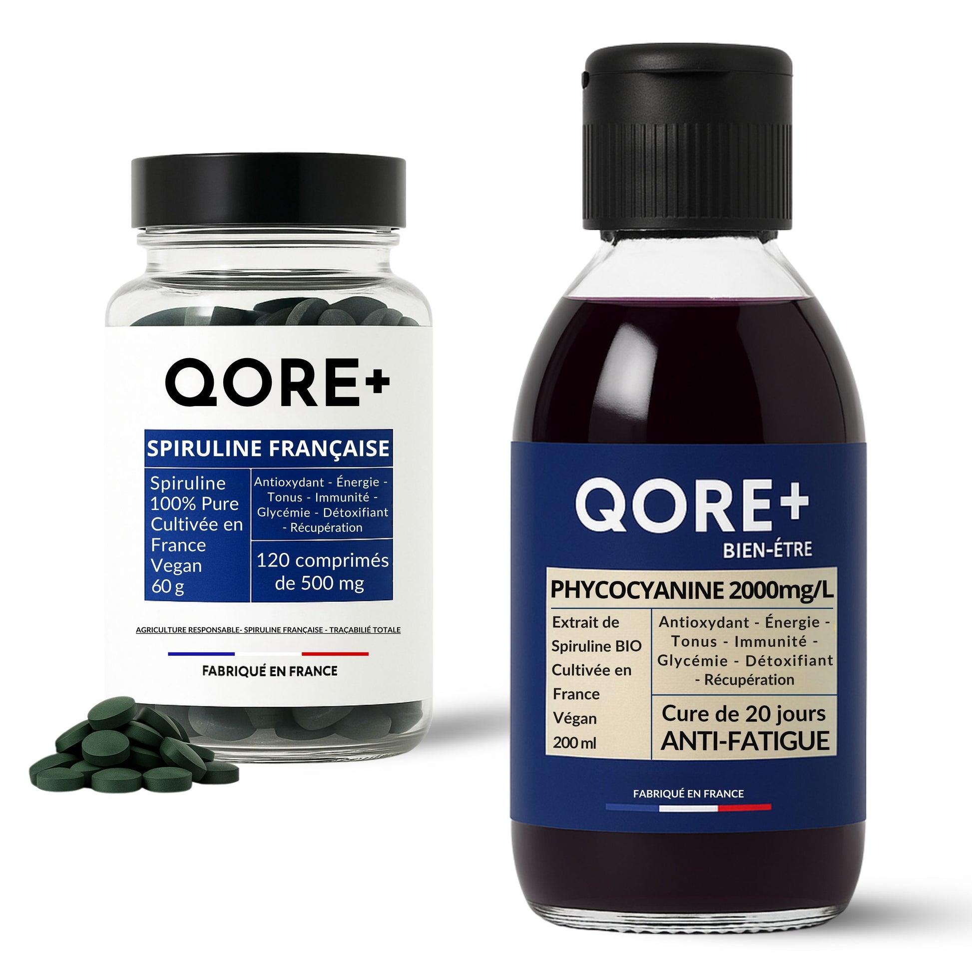 Pack Éclat Naturel : Spiruline 60g + Phyco 2000mg/L